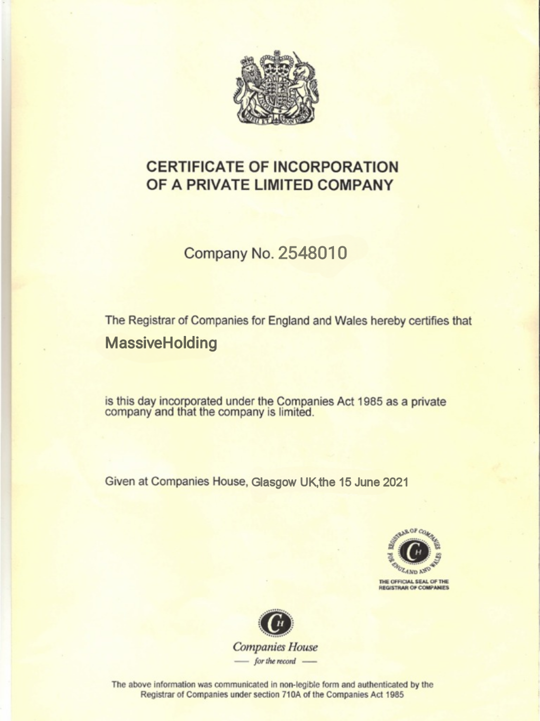 massiveholding.com  certificate